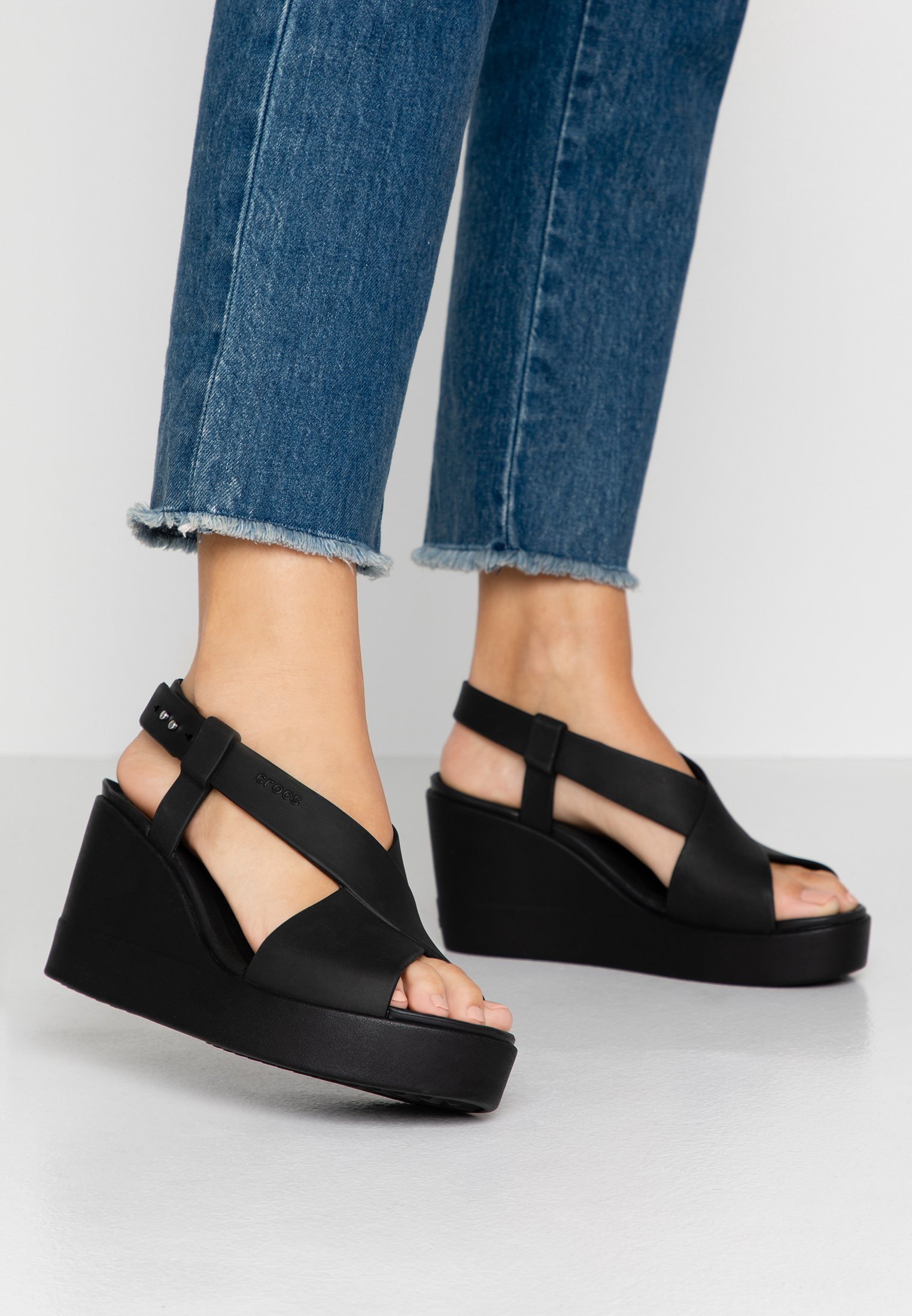 high wedge crocs