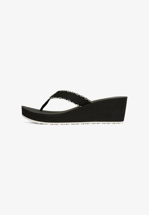 MONOGRAM WEDGE FLIP-FLOPS - T-bar sandals - black