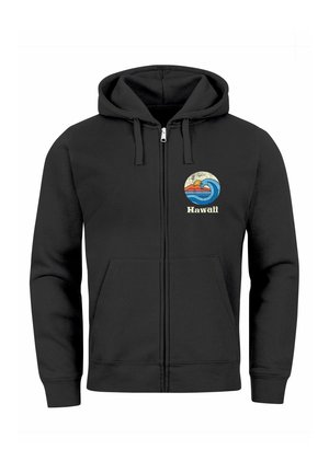 Neverless MIT LOGO-PRINT HAWAII WELLE RETRO MOTIV FASHION STREETSTYLE  - Zip-up sweatshirt - schwarz