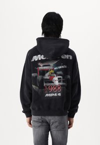 Abercrombie & Fitch MCLAREN POPOVER  - Kapuzenpullover - black beauty acid wash