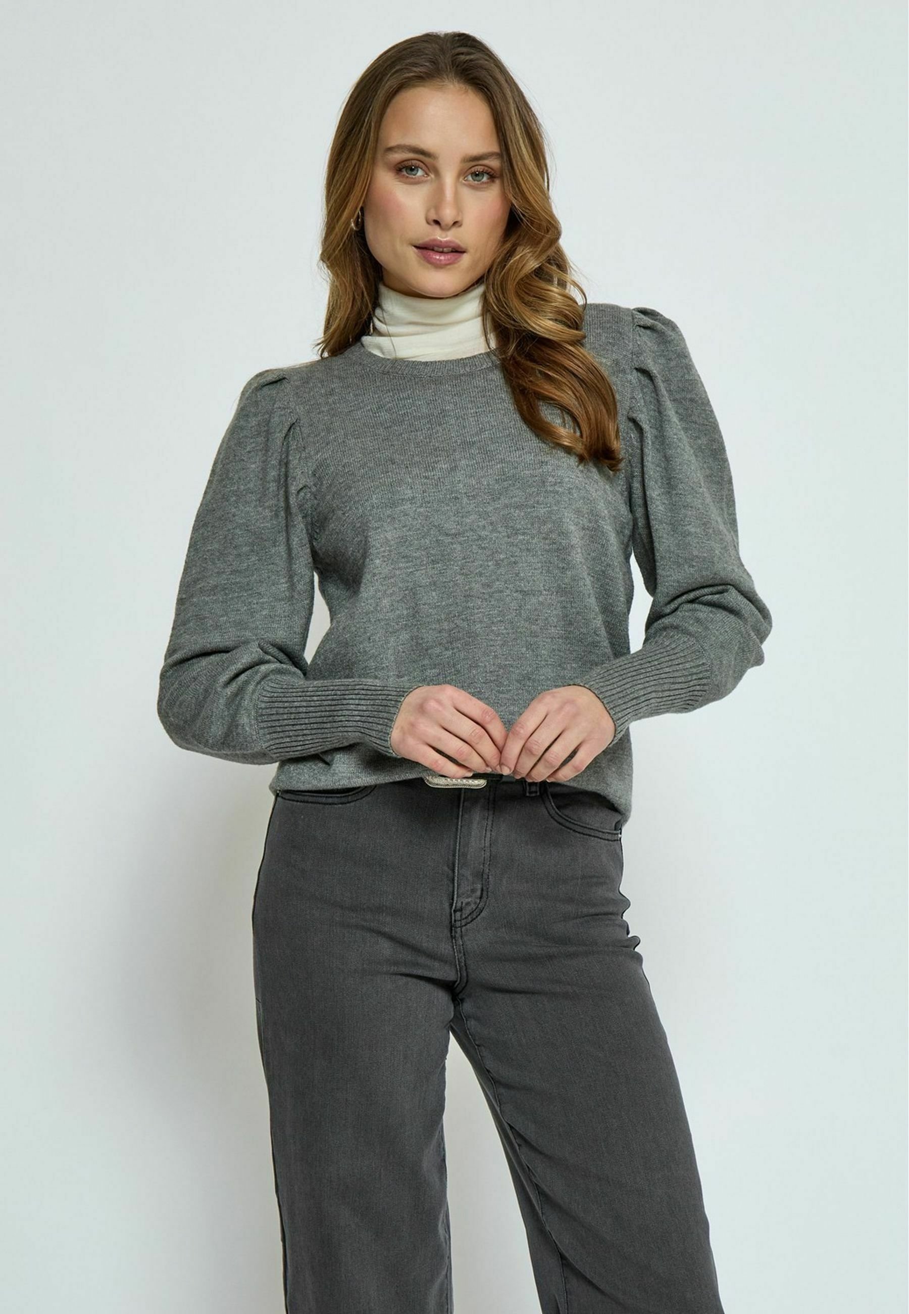 Pull bleu clair gris aux coudes 15 % laine Monoprix Kids taille 12 ans - Vêtements