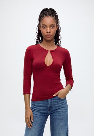 Weekday, NESSA - T-shirt à manches longues - dark red