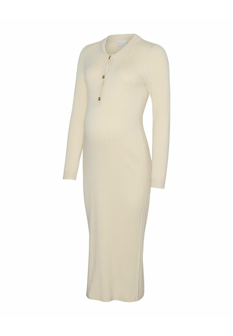 MAMALICIOUS Knitted MLNEWSIV Maternity - Shift dress - birch/off-white -  Zalando