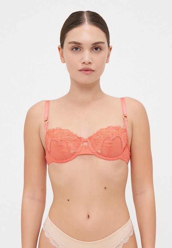 HALF CUP BALCONY BRA - Underwired bra - coral