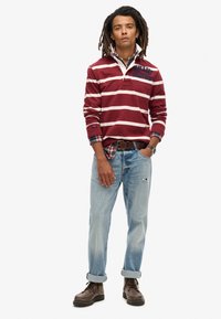 Superdry & Co Camiseta de manga larga - rich burgundy cream stripe