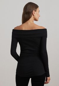 Lauren Ralph Lauren COTTON BLEND OFF THE SHOULDER TOP - Tops ar garām piedurknēm - black