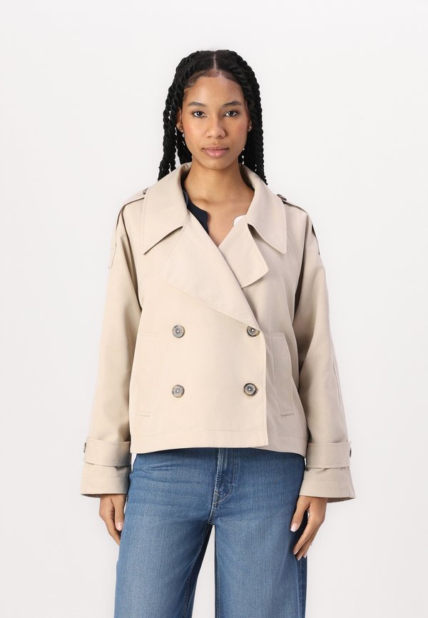SHORT TRENCHCOAT - Short coat - soft calm beige
