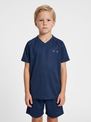 Hummel, HUMMEL HMLJR REG ACTIVE T-SHIRT S/S UNISEX - T-Shirt print - dress blues