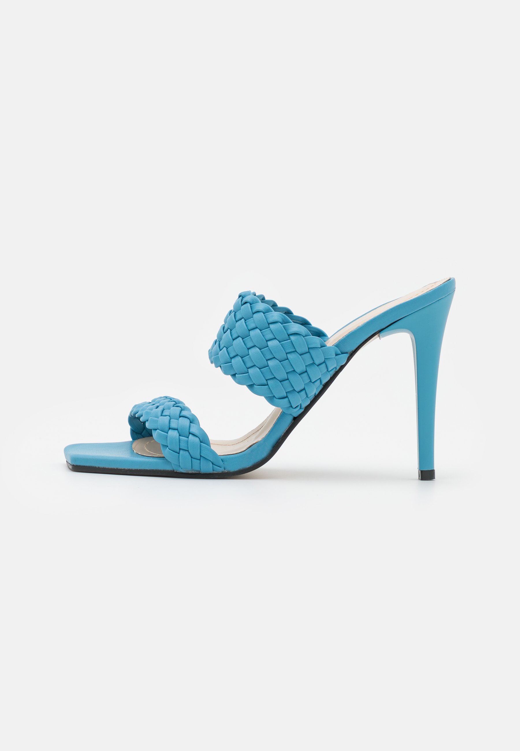 Blauwe crocoprint sandalen met hak - Damesschoenen – SACHA