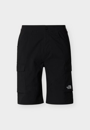Μαύρα cargo σορτς μήκους ως το γόνατο με πλαϊνές τσέπες με καπάκι και το λογότυπο The North Face στο δεξί πόδι, σχεδιασμένα για υπαίθρια χρήση.