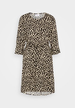 VILA VICELINA O NECK 3/4 DRESS - Dnevna haljina - black/sandsheel