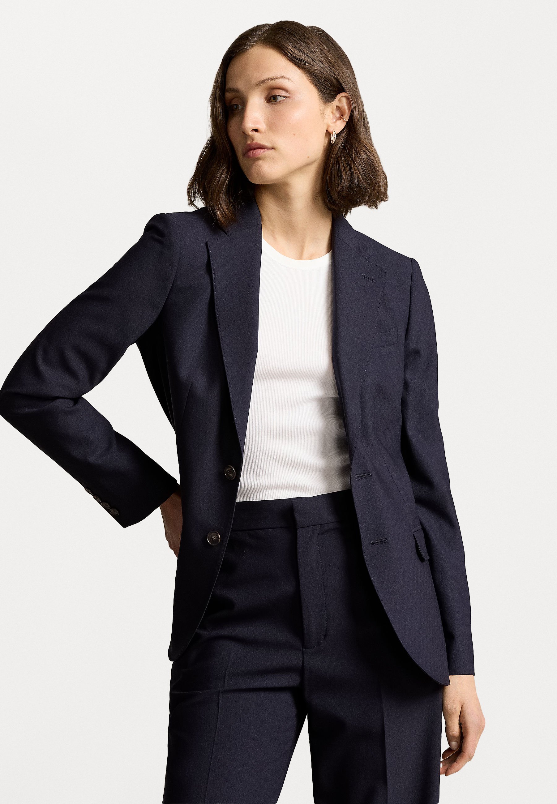 Suit Ralph Lauren Womens Navy Blazer Navy Cotton Blazer Women