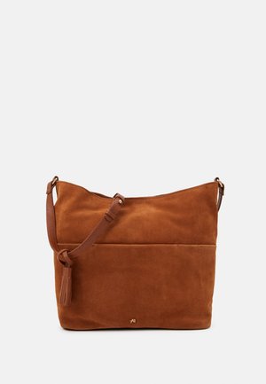 LEATHER - Taška s příčným popruhem - cognac