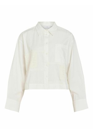 VILA, LONG SLEEVED SHIRT VIANJE LACE - Blusa - cloud dancer