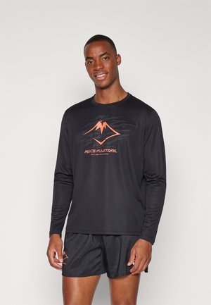 FUJITRAIL LOGO TOP - T-shirt à manches longues - performance black/carbon/coral reef