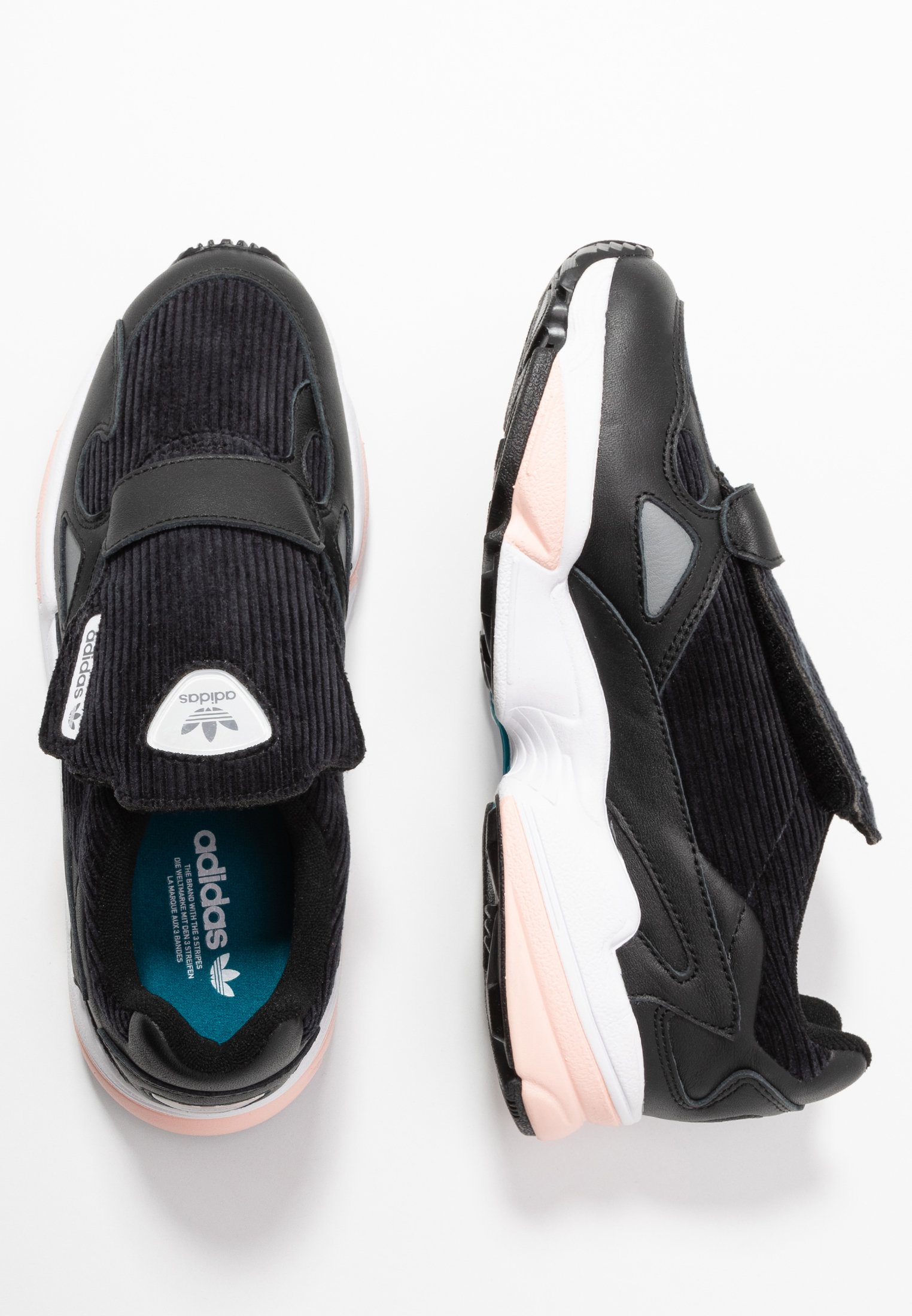 adidas originals falcon rx cord trainers in black and pink