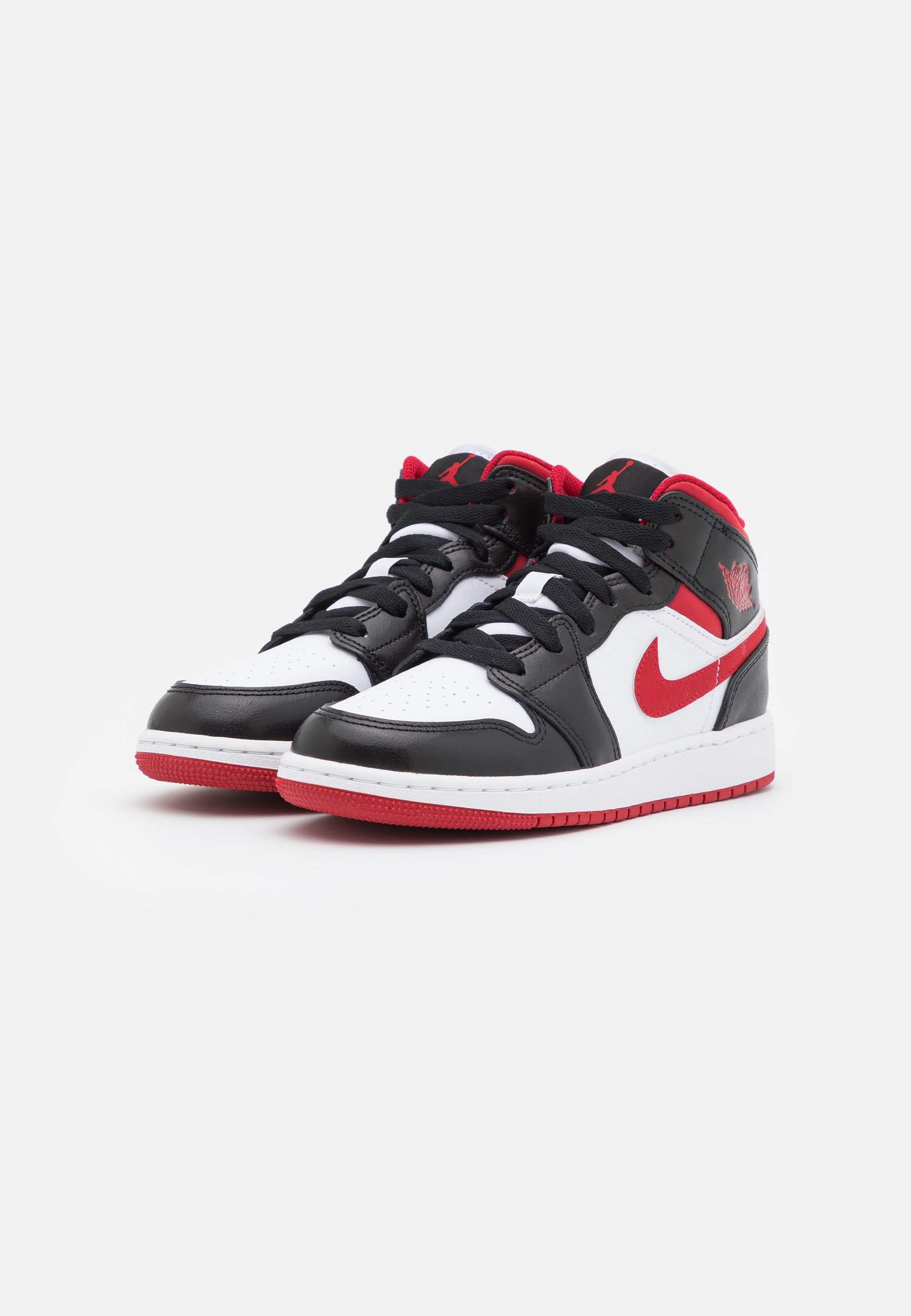 Jordan AIR JORDAN 1 MID BG V2 - Zapatillas de baloncesto - white/gym red- black/blanco - Zalando.es
