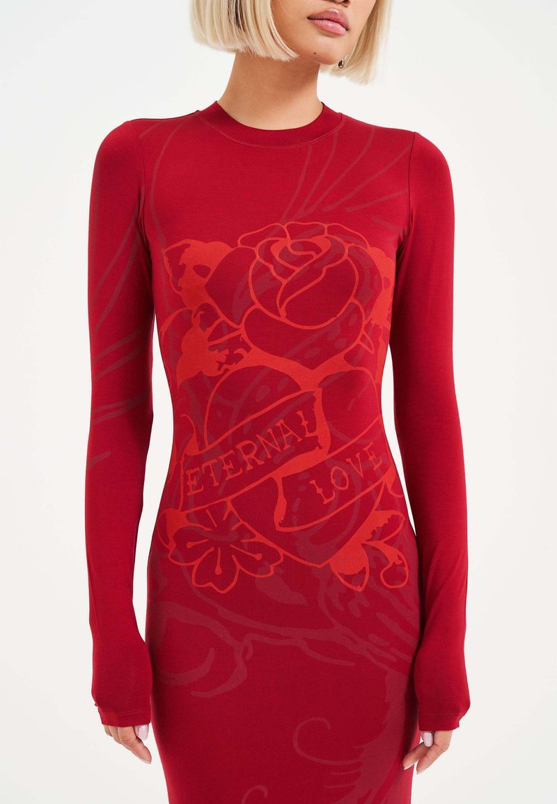 Ed Hardy ETERNAL LOVE - Maxi dress - syrah/dark red - Zalando