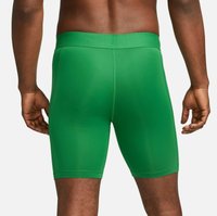 Pantaloni sportivi verdi realizzati in tessuto elastico, caratterizzati da una superficie liscia, un design aderente e una cintura elastica per il massimo comfort.
