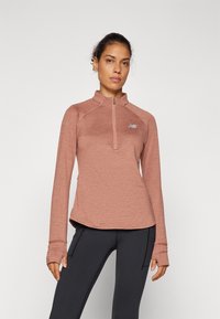 New Balance ATHLETICS GRID 1/2 ZIP - Hosszú ujjú felső - sparrow heather