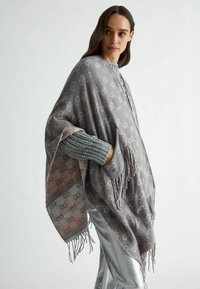 LIU JO PONCHO WITH JACQUARD LOGO - Mantella - grey