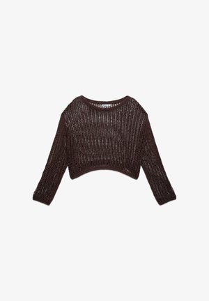 Terranova, TRAFORATA CON SCOLLO A BARCA - Maglione - cacao