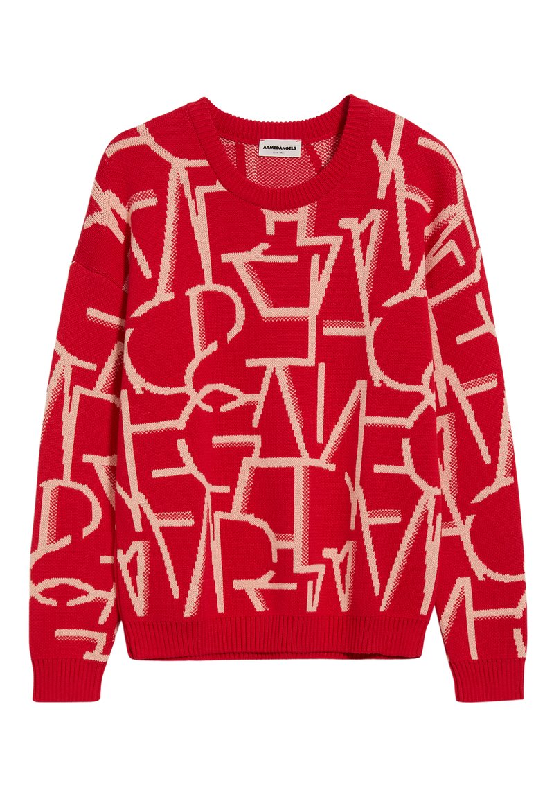Damen Strickjacken | ARMEDANGELS OLESSYAA TYPO Strickpullover dark poppy undyed/rot - DF96012 Damen Strickjacken | ARMEDANGELS OLESSYAA TYPO Strickpullover dark poppy undyed/rot - DF96012