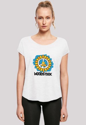 LONG CUT WOODSTOCK ARTWORK FLOWER PEACE - Print T-shirt - white