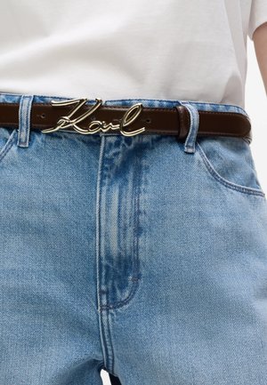 KARL LAGERFELD, K/SIGNATURE H2.5 BELT - Ζώνη - tobacco