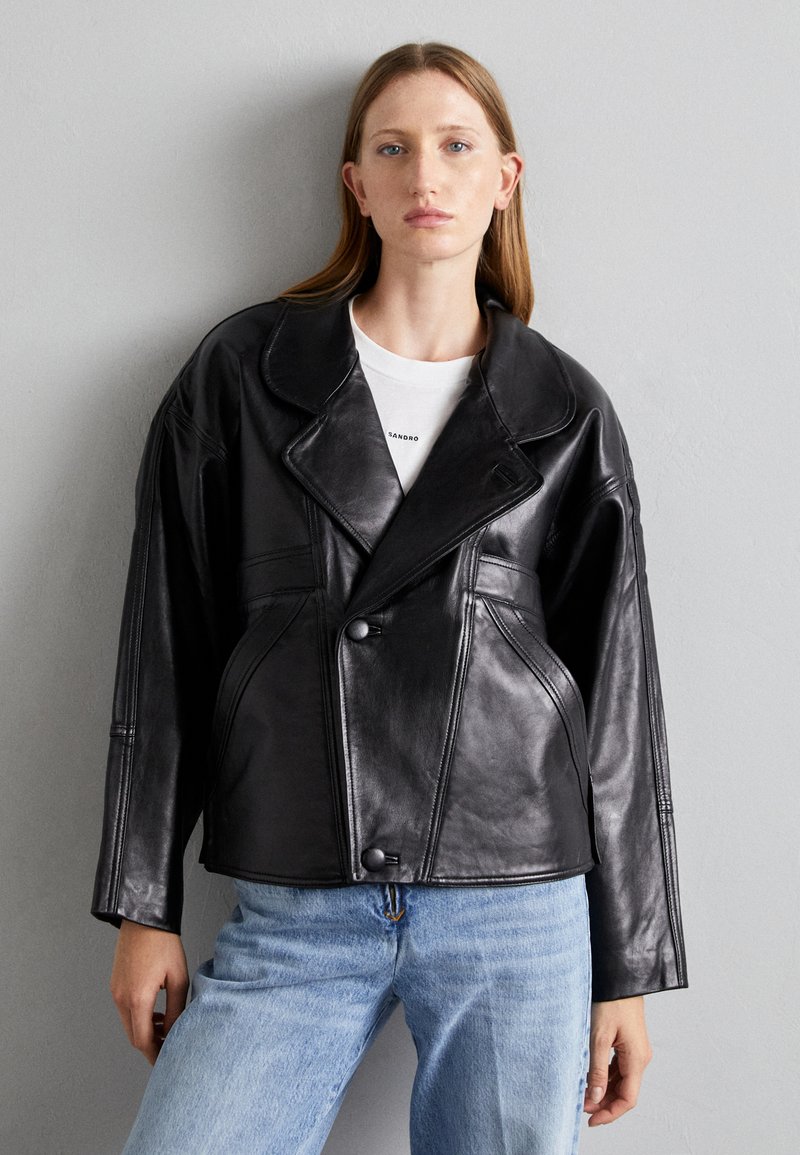 sandro Giacca di pelle - noir/nero - Zalando.it