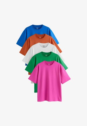 Next, T-shirts basic - white orange blue pink green