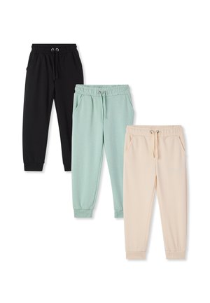 TINTA UNITA 3 PACK - Pantaloni sportivi - nero avorio verde acqua