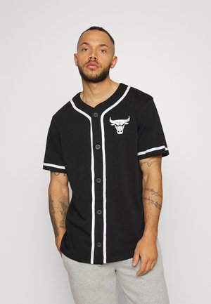 DISTRESSED LOGO BUTTON UP TEE CHICAGO BULLS - Squadra - black