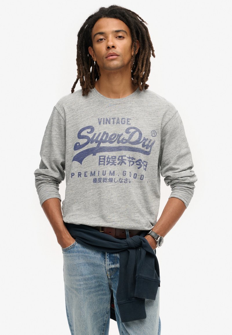 Superdry & Co GRAPHIC - Long sleeved top - athletic grey marl