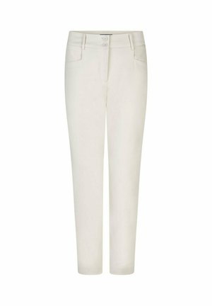 Witte slim-fit broeken met voorzakken, riemlussen en een dubbele knoop- en ritssluiting.