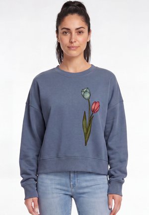 watapparel, BLUME IN WASSERFARBE 05 - Sweatshirt - blue grey