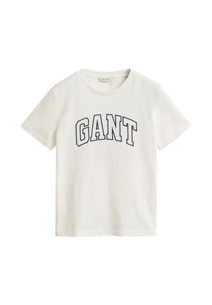 GANT, REG GRAPHIC SS T-SHIRT, mleczny