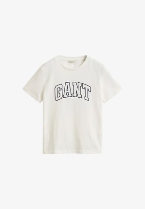 GANT, REG GRAPHIC SS T-SHIRT, mleczny