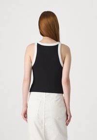GAP MOD RIB HALTER CROP - Débardeur - black/white