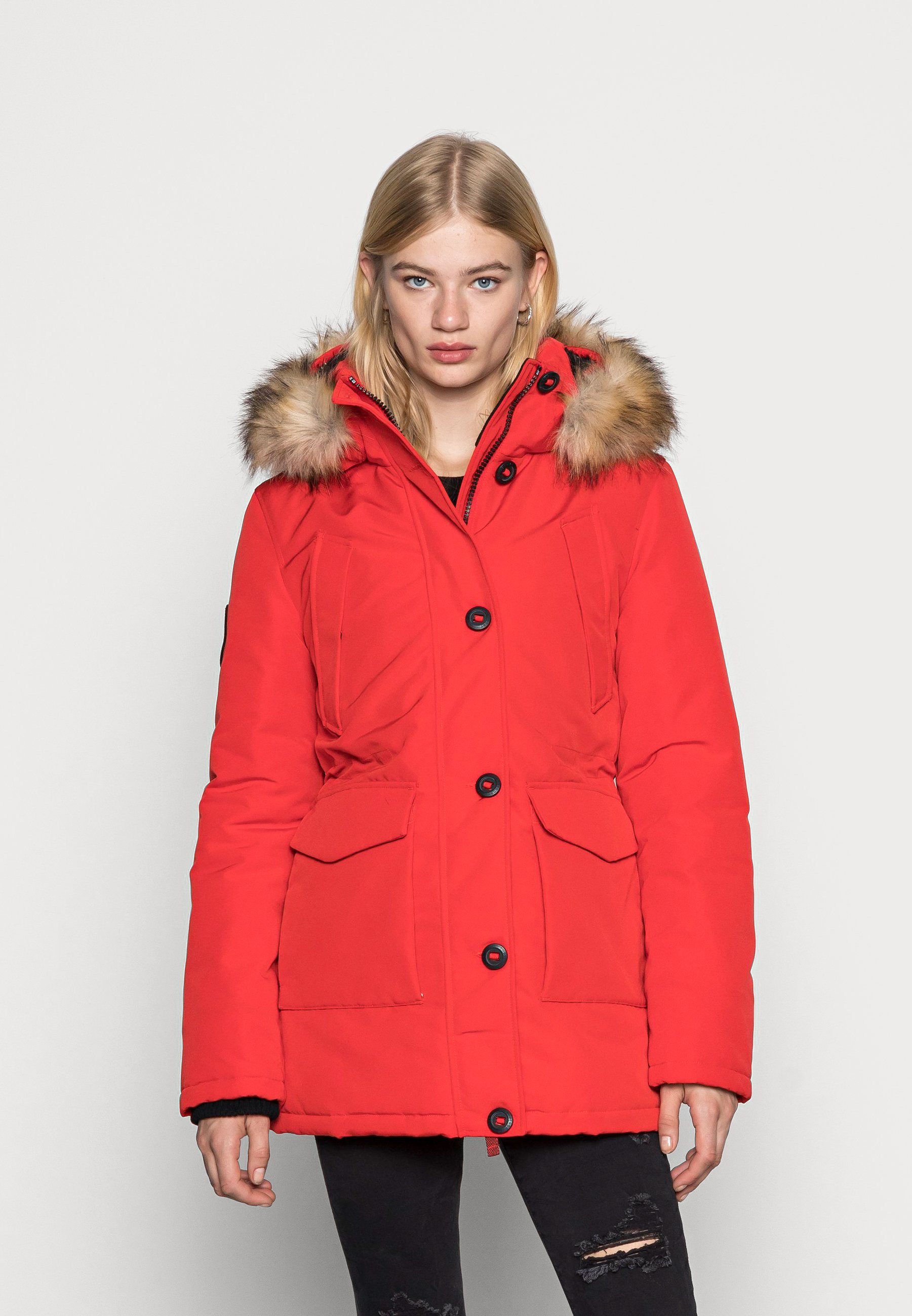 superdry parka red