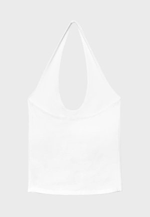Stradivarius, BASIC HALTER TOP - Top - white
