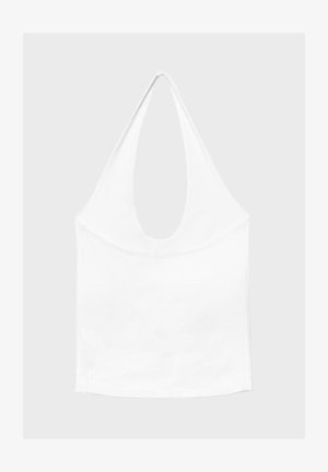 Stradivarius, BASIC HALTER TOP - Top - white