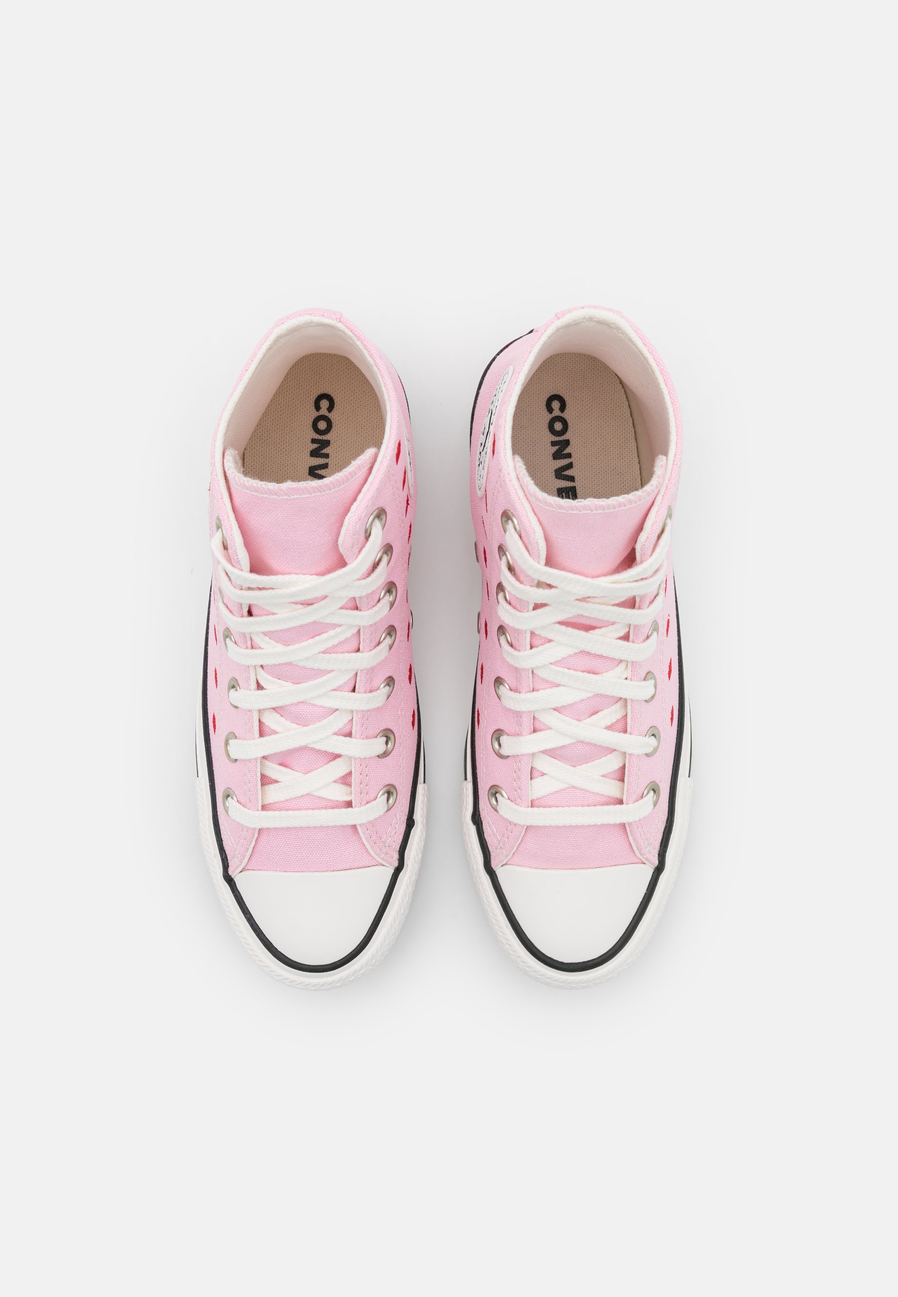 converse pink leather trainers