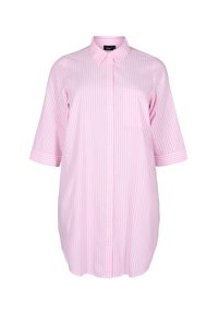 Zizzi LANGES GESTREIFTES MIT 3/4 ÄRMELN - Paitamekko - begonia p.wh.stripe