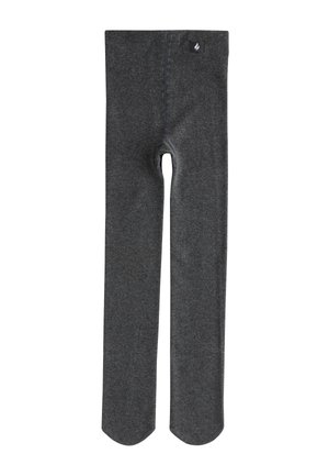 Grå leggings lavet af strækbart stof, med et strømlinet, tætsiddende design, en glat tekstur og en lille logomærkat ved taljen.