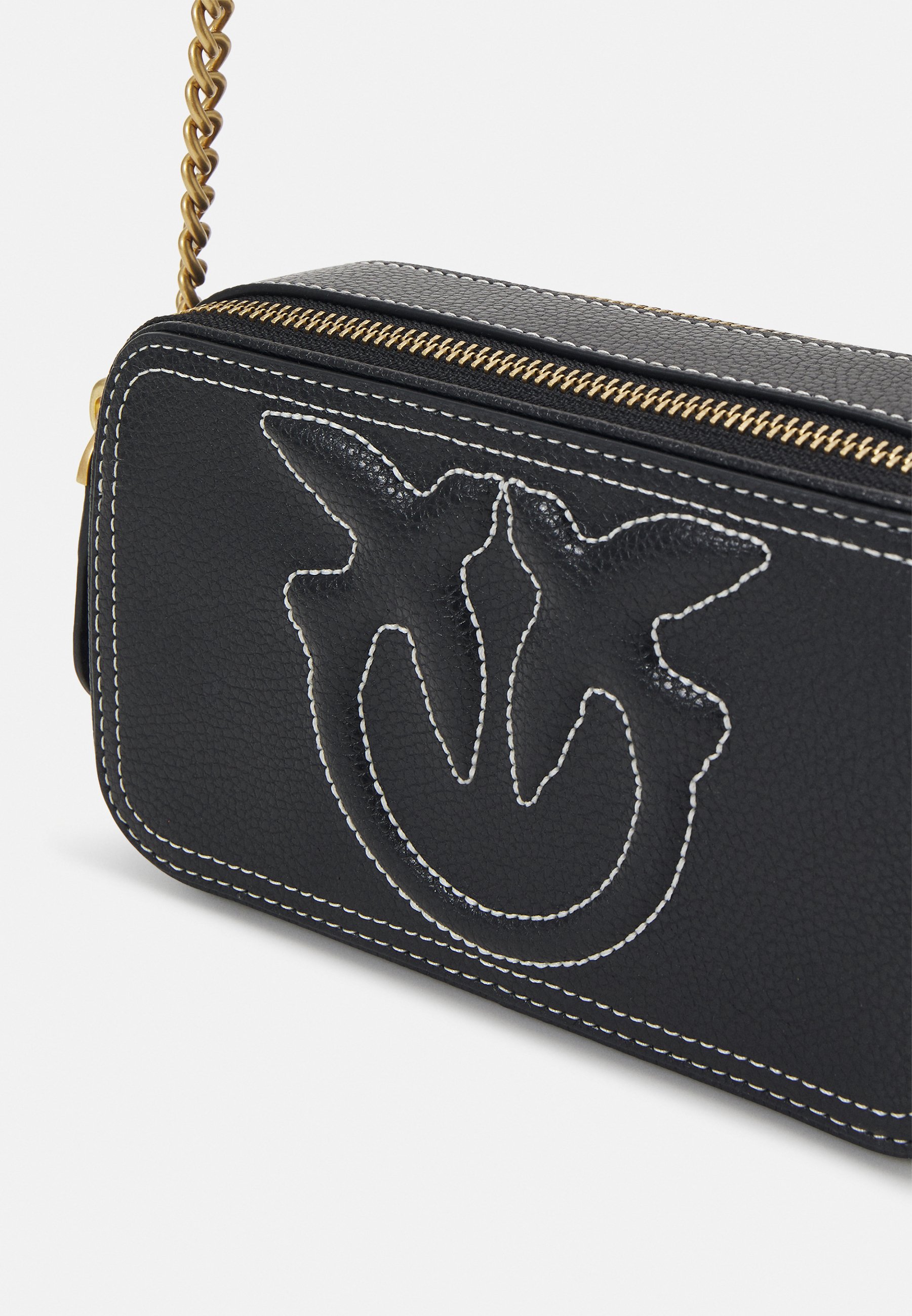 Pinko CARRIE CAMERA CASE - Cross body bag - black/antique