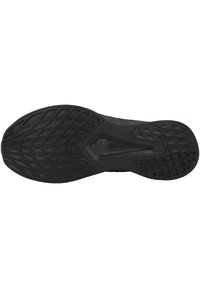 Semelle de chaussure en caoutchouc noire avec un motif texturé comportant des formes de diamants et de rectangles, conçue pour l'adhérence et la traction.