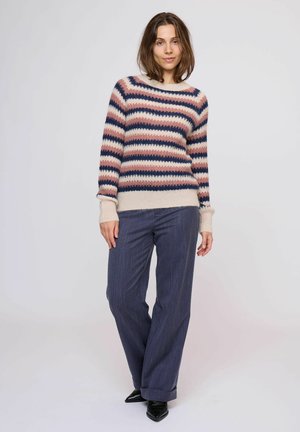 Svetrík - art creme rose navy
