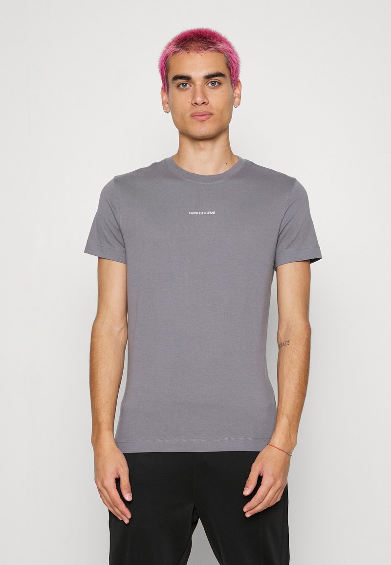 Calvin Klein Jeans MICRO BRANDING ESSENTIAL TEE - T-shirt básica - fossil grey