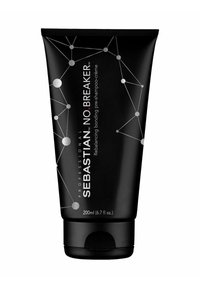 Zwarte tube van Sebastian No Breaker, 200 ml, met een slank ontwerp met een wit en grijs netwerkpatroon en een rode accentpunt.
